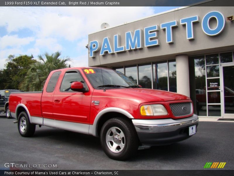 Bright Red / Medium Graphite 1999 Ford F150 XLT Extended Cab