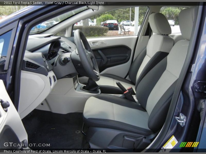  2013 Fiesta S Sedan Charcoal Black/Light Stone Interior