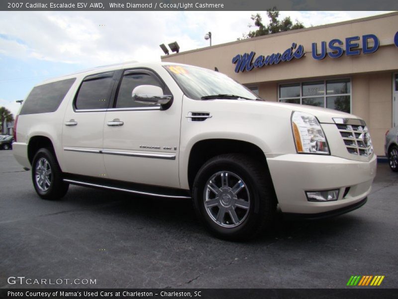 White Diamond / Cocoa/Light Cashmere 2007 Cadillac Escalade ESV AWD