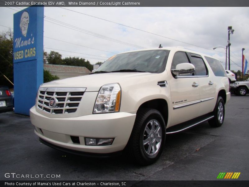 White Diamond / Cocoa/Light Cashmere 2007 Cadillac Escalade ESV AWD