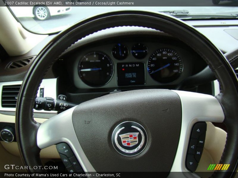 White Diamond / Cocoa/Light Cashmere 2007 Cadillac Escalade ESV AWD