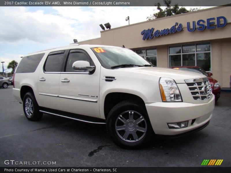 White Diamond / Cocoa/Light Cashmere 2007 Cadillac Escalade ESV AWD