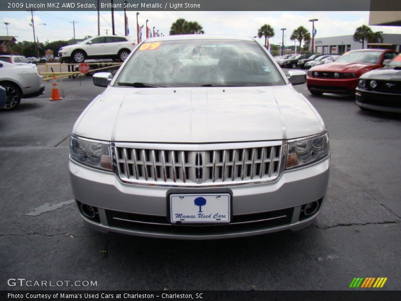 Brilliant Silver Metallic / Light Stone 2009 Lincoln MKZ AWD Sedan