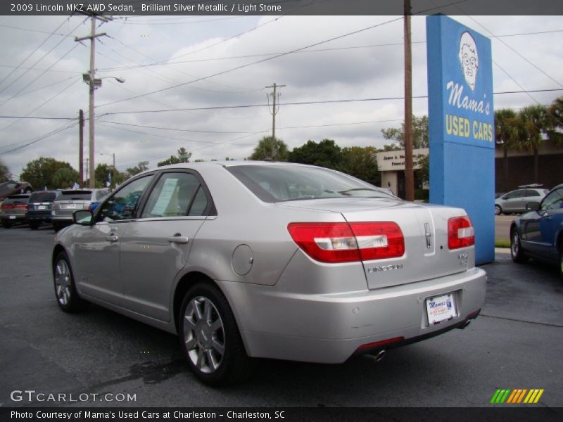 Brilliant Silver Metallic / Light Stone 2009 Lincoln MKZ AWD Sedan