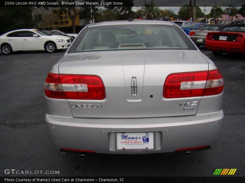 Brilliant Silver Metallic / Light Stone 2009 Lincoln MKZ AWD Sedan