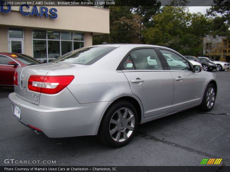 Brilliant Silver Metallic / Light Stone 2009 Lincoln MKZ AWD Sedan