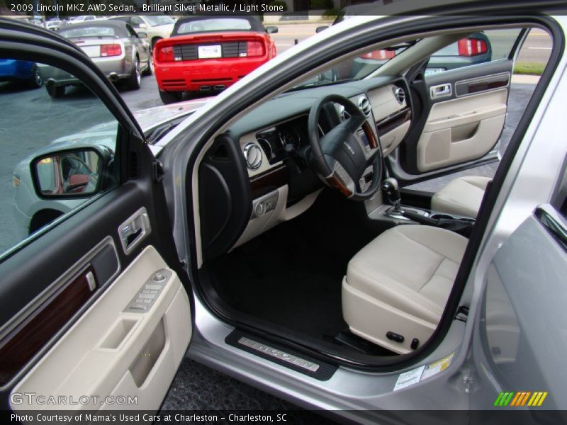 Brilliant Silver Metallic / Light Stone 2009 Lincoln MKZ AWD Sedan