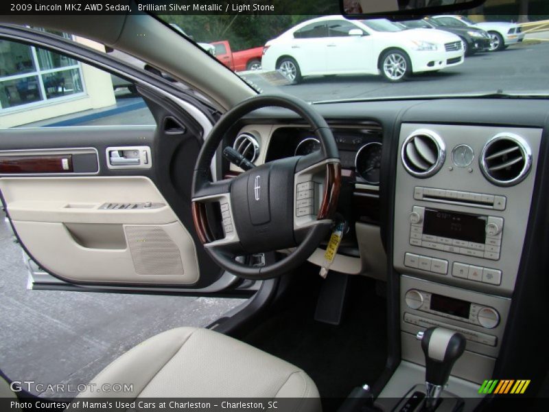 Brilliant Silver Metallic / Light Stone 2009 Lincoln MKZ AWD Sedan