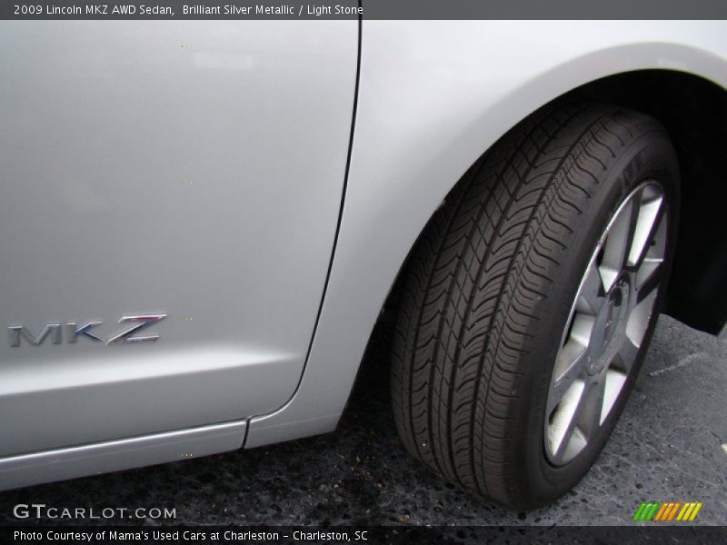 Brilliant Silver Metallic / Light Stone 2009 Lincoln MKZ AWD Sedan