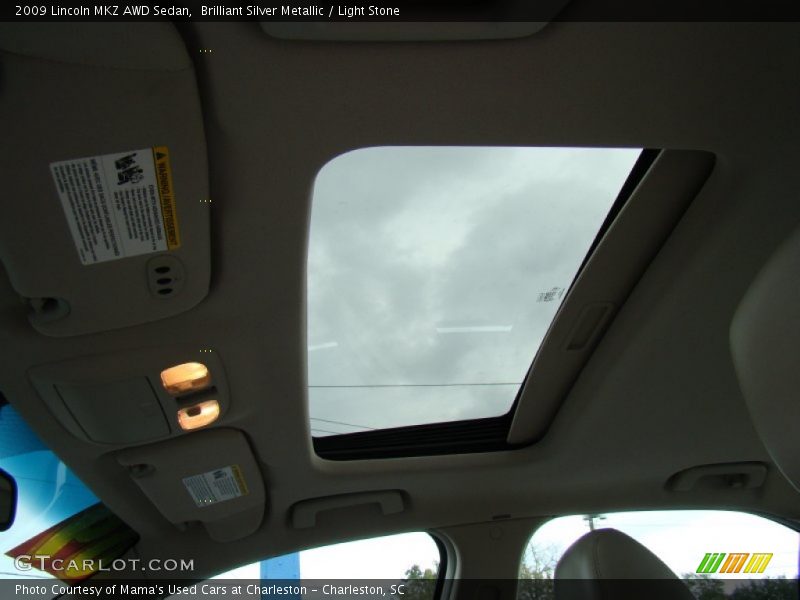 Brilliant Silver Metallic / Light Stone 2009 Lincoln MKZ AWD Sedan