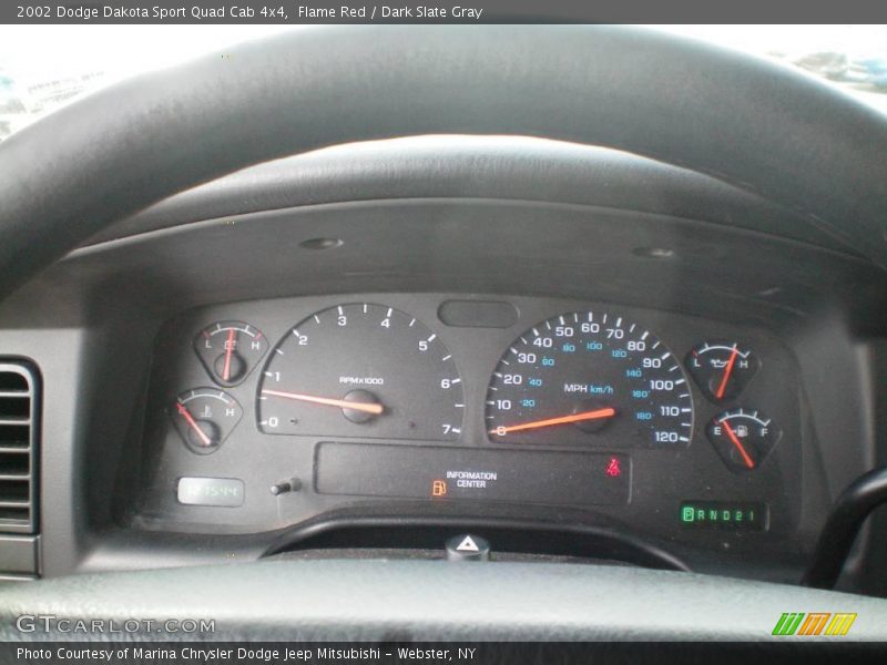 Flame Red / Dark Slate Gray 2002 Dodge Dakota Sport Quad Cab 4x4