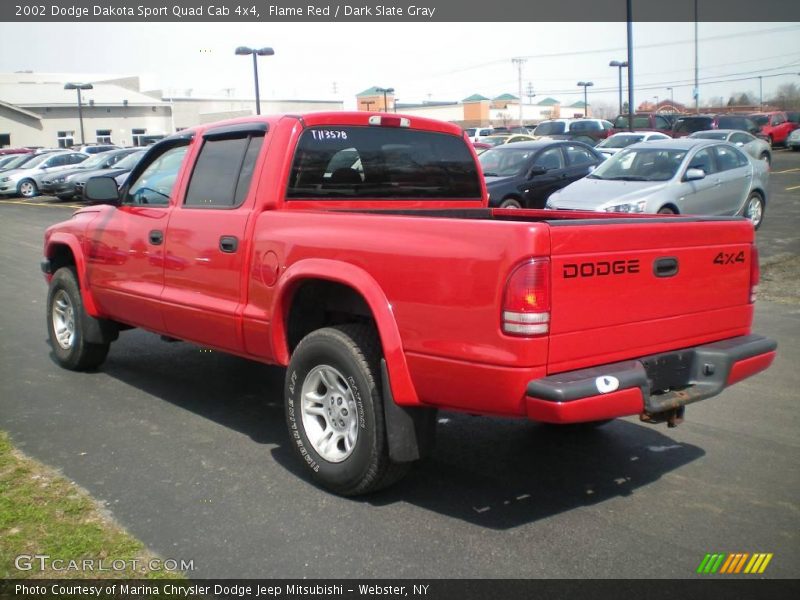 Flame Red / Dark Slate Gray 2002 Dodge Dakota Sport Quad Cab 4x4