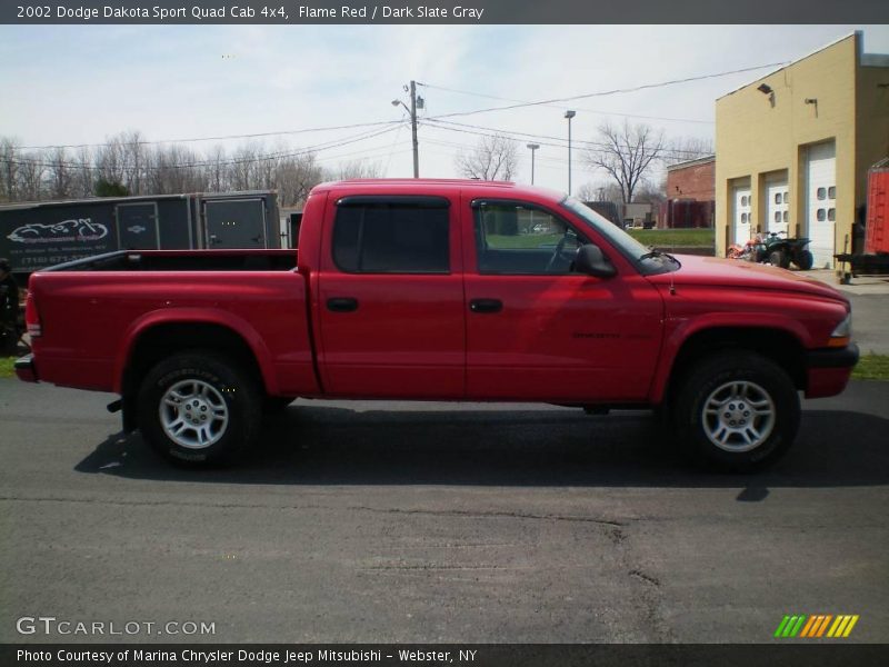 Flame Red / Dark Slate Gray 2002 Dodge Dakota Sport Quad Cab 4x4
