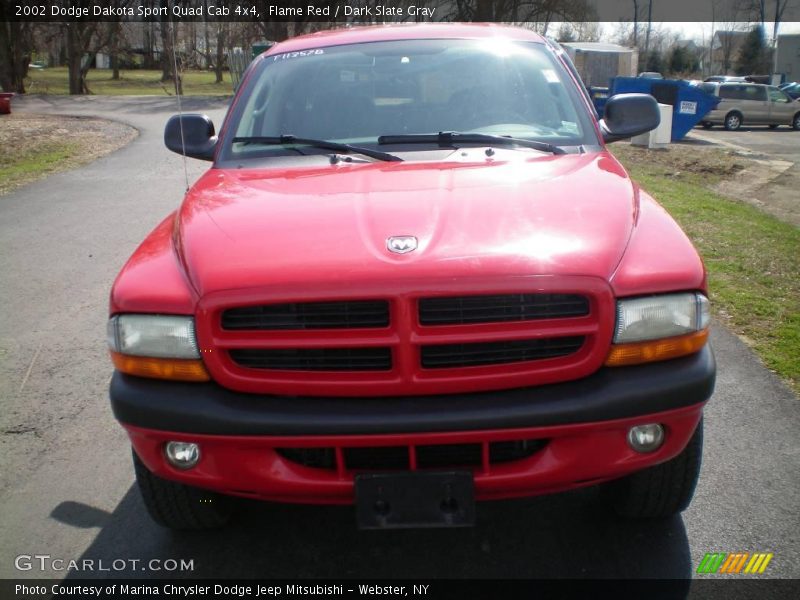 Flame Red / Dark Slate Gray 2002 Dodge Dakota Sport Quad Cab 4x4