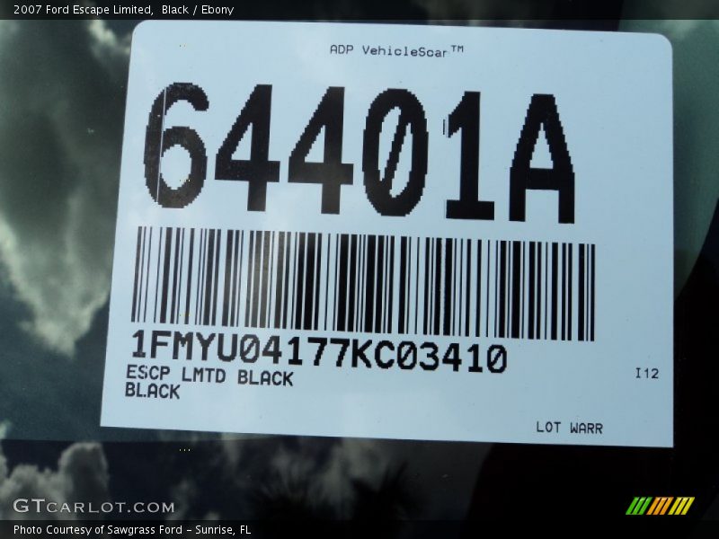 Black / Ebony 2007 Ford Escape Limited