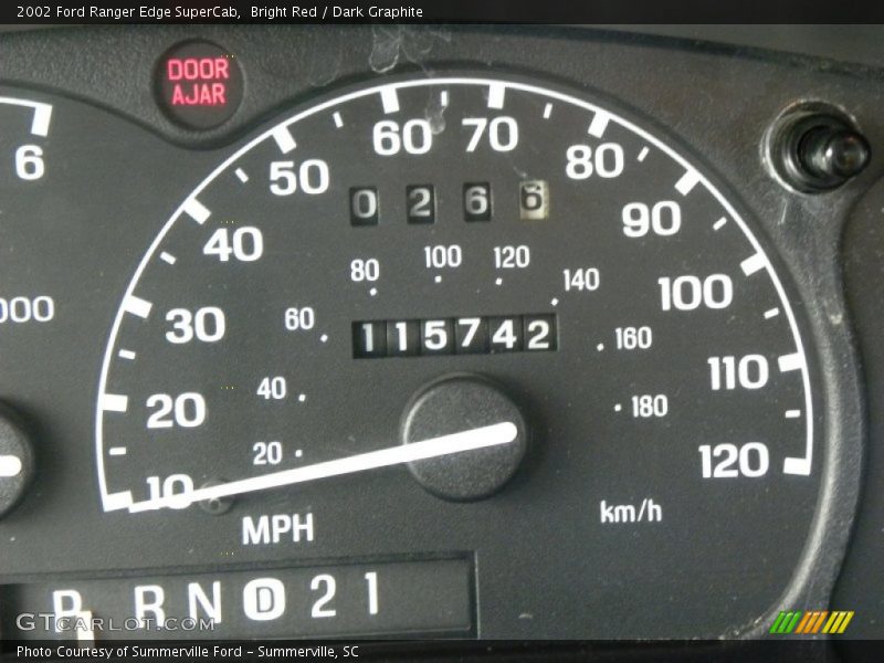 Bright Red / Dark Graphite 2002 Ford Ranger Edge SuperCab