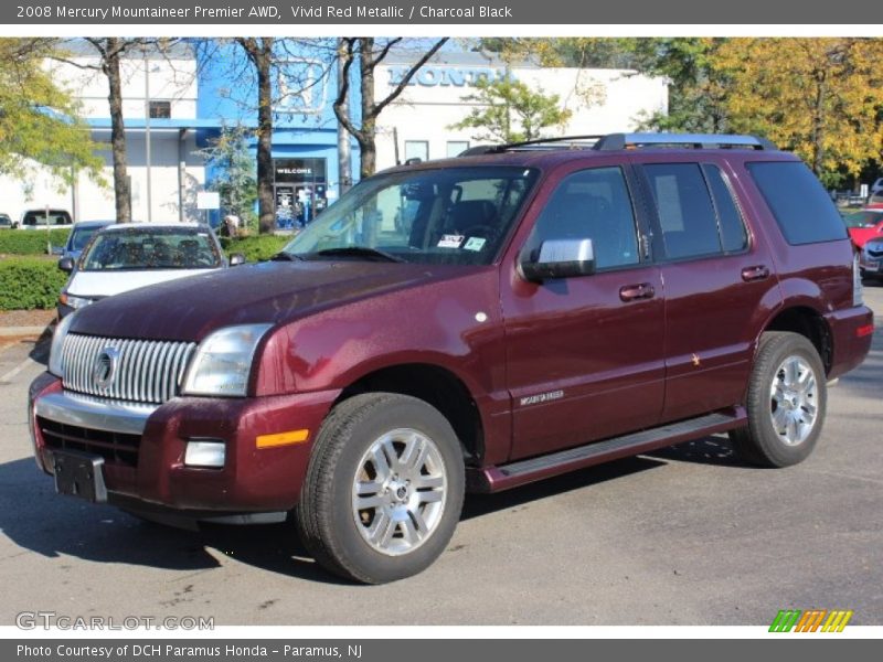 Vivid Red Metallic / Charcoal Black 2008 Mercury Mountaineer Premier AWD