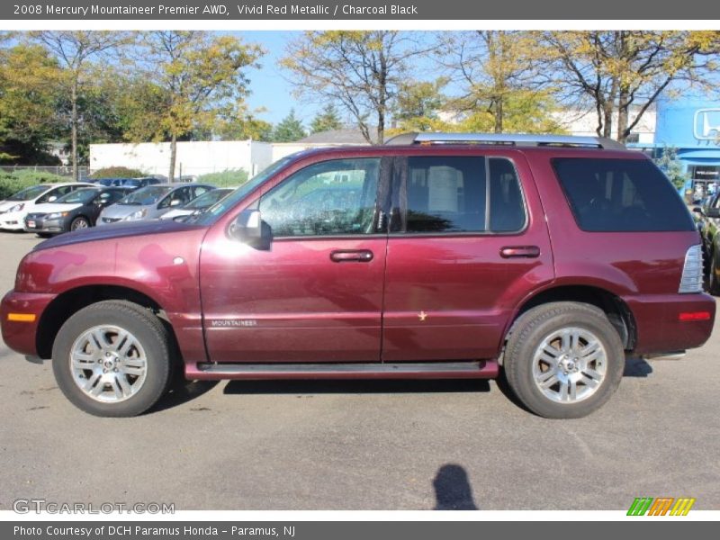 Vivid Red Metallic / Charcoal Black 2008 Mercury Mountaineer Premier AWD