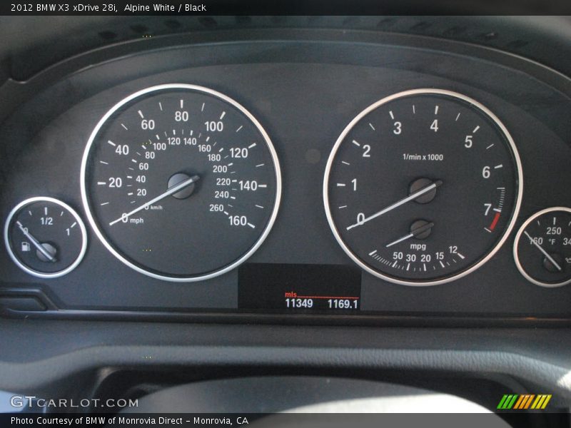 Alpine White / Black 2012 BMW X3 xDrive 28i