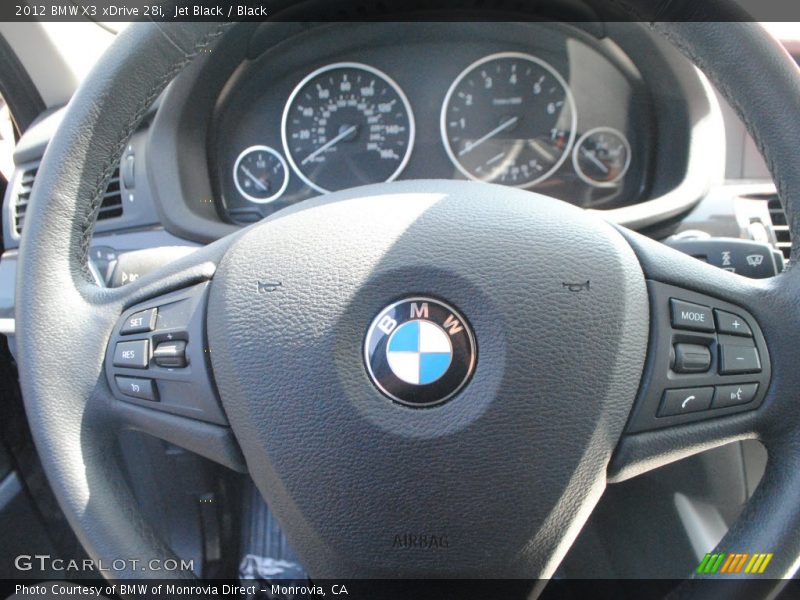 Jet Black / Black 2012 BMW X3 xDrive 28i