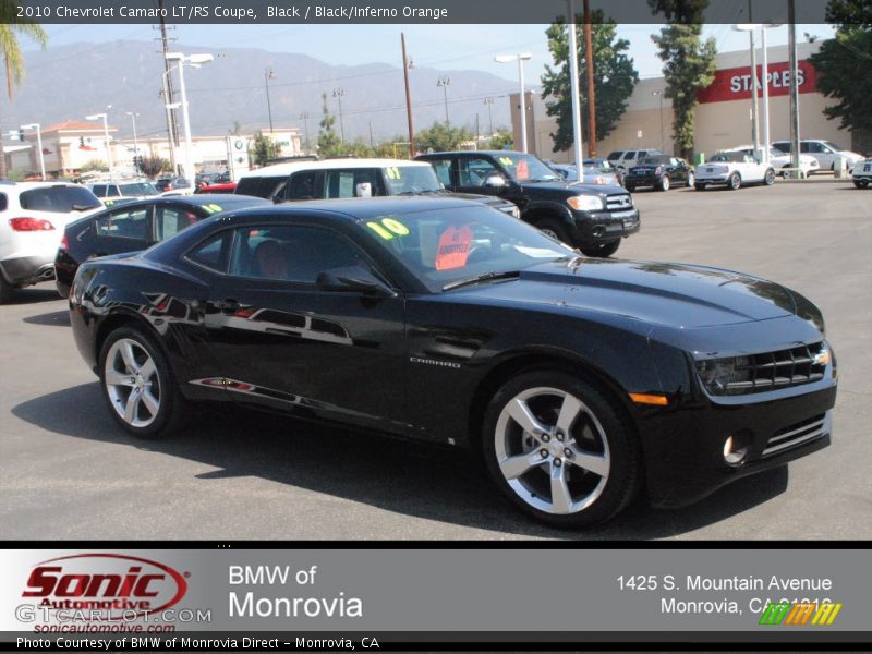 Black / Black/Inferno Orange 2010 Chevrolet Camaro LT/RS Coupe