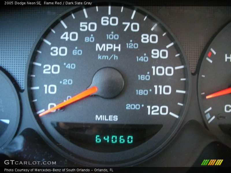 Flame Red / Dark Slate Gray 2005 Dodge Neon SE