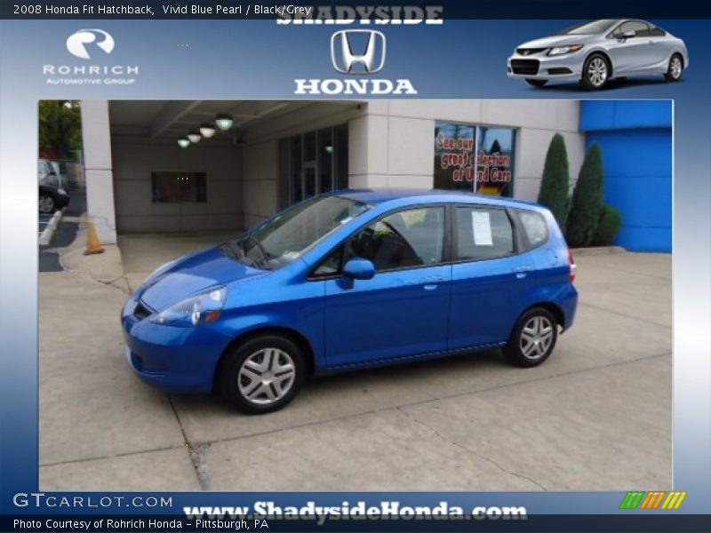 Vivid Blue Pearl / Black/Grey 2008 Honda Fit Hatchback