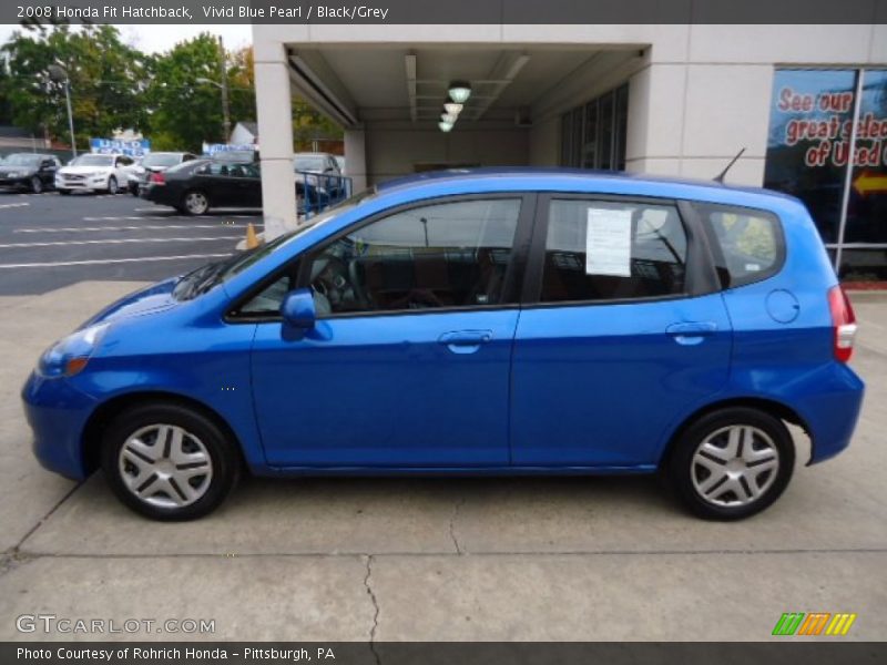 Vivid Blue Pearl / Black/Grey 2008 Honda Fit Hatchback