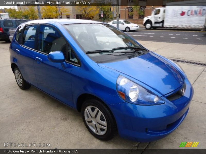 Vivid Blue Pearl / Black/Grey 2008 Honda Fit Hatchback