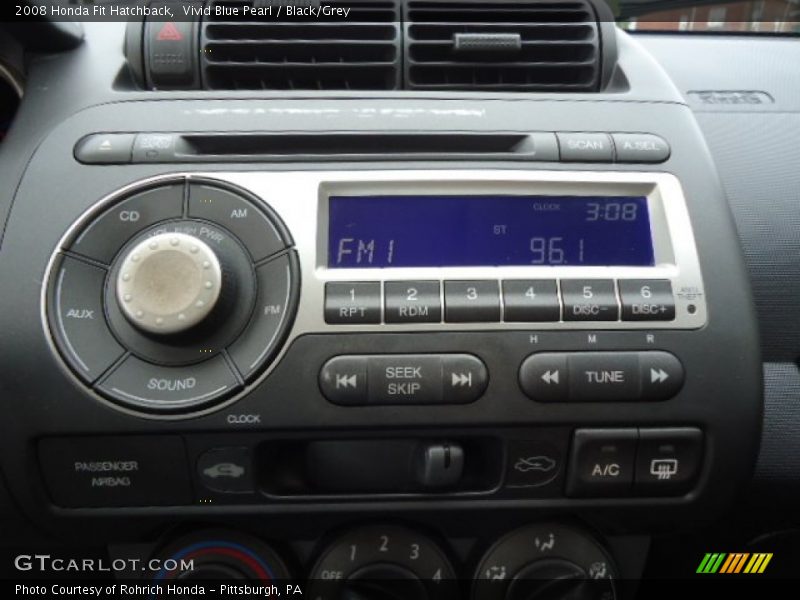 Vivid Blue Pearl / Black/Grey 2008 Honda Fit Hatchback