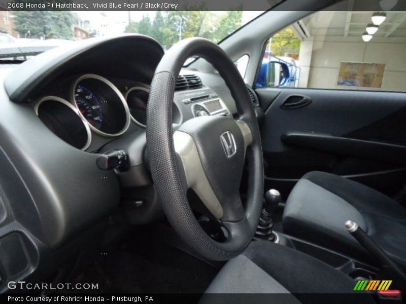 Vivid Blue Pearl / Black/Grey 2008 Honda Fit Hatchback