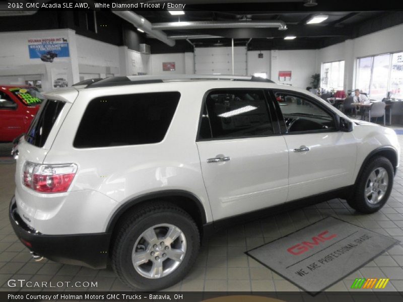 White Diamond Tricoat / Ebony 2012 GMC Acadia SLE AWD