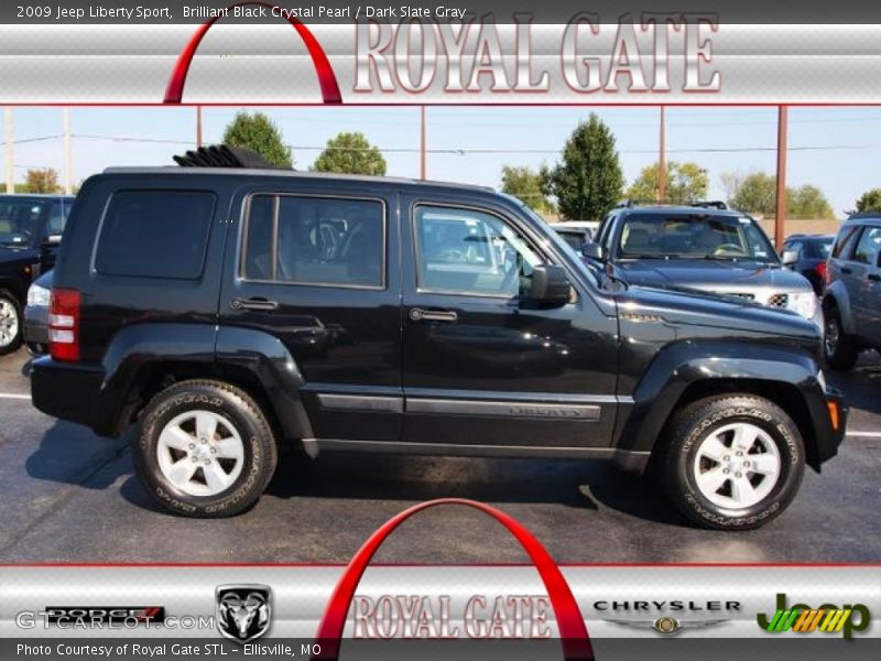 Brilliant Black Crystal Pearl / Dark Slate Gray 2009 Jeep Liberty Sport