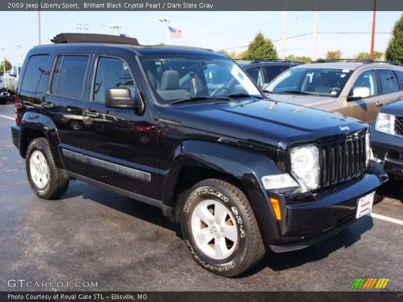 Brilliant Black Crystal Pearl / Dark Slate Gray 2009 Jeep Liberty Sport