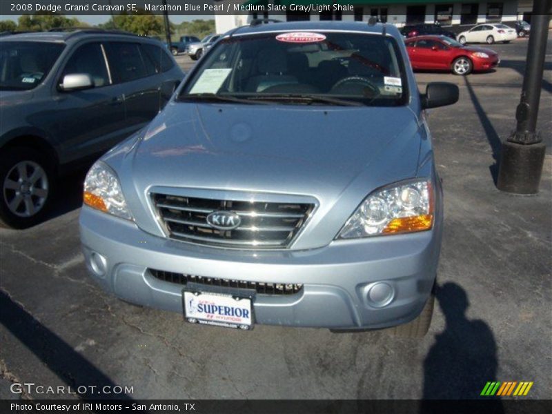Marathon Blue Pearl / Medium Slate Gray/Light Shale 2008 Dodge Grand Caravan SE