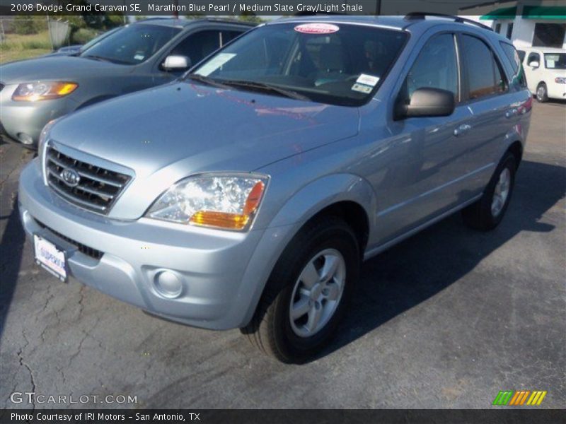 Marathon Blue Pearl / Medium Slate Gray/Light Shale 2008 Dodge Grand Caravan SE