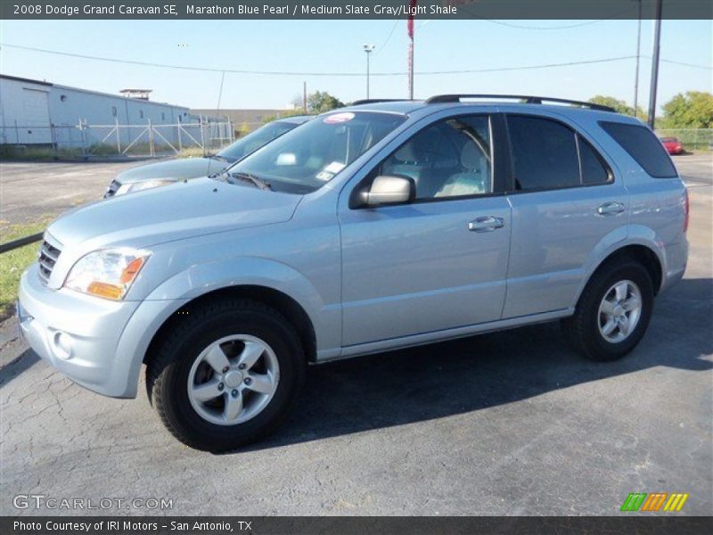 Marathon Blue Pearl / Medium Slate Gray/Light Shale 2008 Dodge Grand Caravan SE