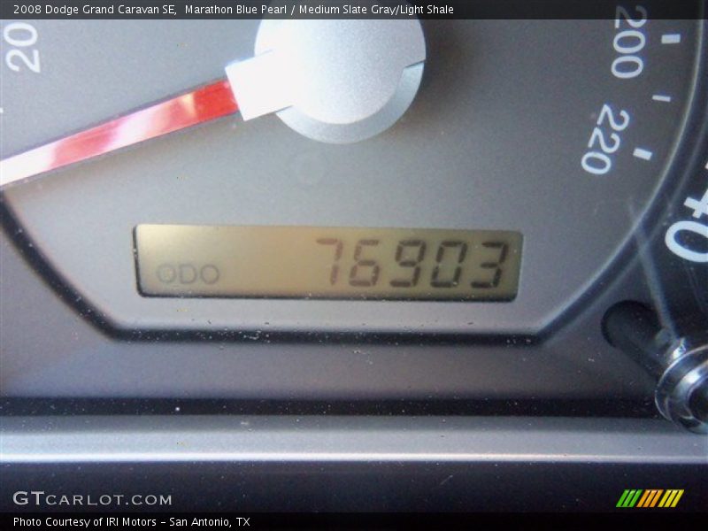 Marathon Blue Pearl / Medium Slate Gray/Light Shale 2008 Dodge Grand Caravan SE
