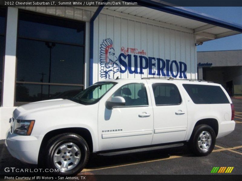 Summit White / Light Titanium/Dark Titanium 2012 Chevrolet Suburban LT