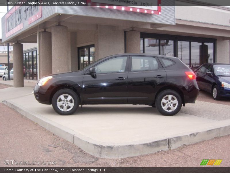 Wicked Black / Gray 2009 Nissan Rogue S AWD