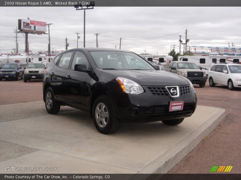 Wicked Black / Gray 2009 Nissan Rogue S AWD