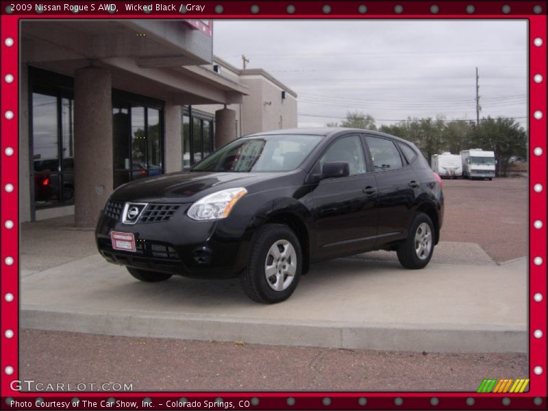 Wicked Black / Gray 2009 Nissan Rogue S AWD