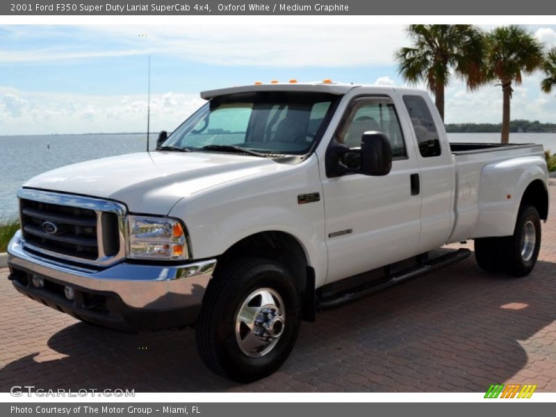 Oxford White / Medium Graphite 2001 Ford F350 Super Duty Lariat SuperCab 4x4