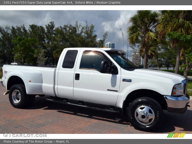 Oxford White / Medium Graphite 2001 Ford F350 Super Duty Lariat SuperCab 4x4
