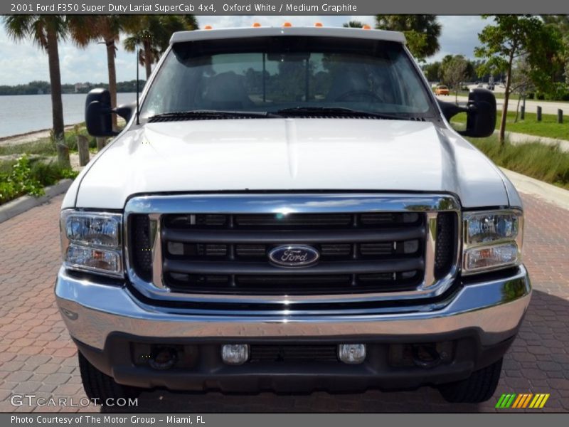 Oxford White / Medium Graphite 2001 Ford F350 Super Duty Lariat SuperCab 4x4