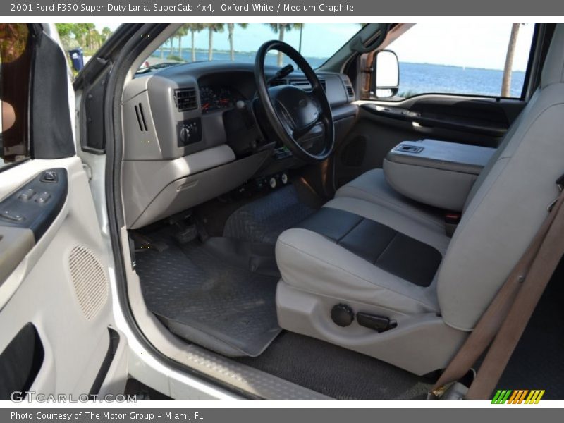 Oxford White / Medium Graphite 2001 Ford F350 Super Duty Lariat SuperCab 4x4