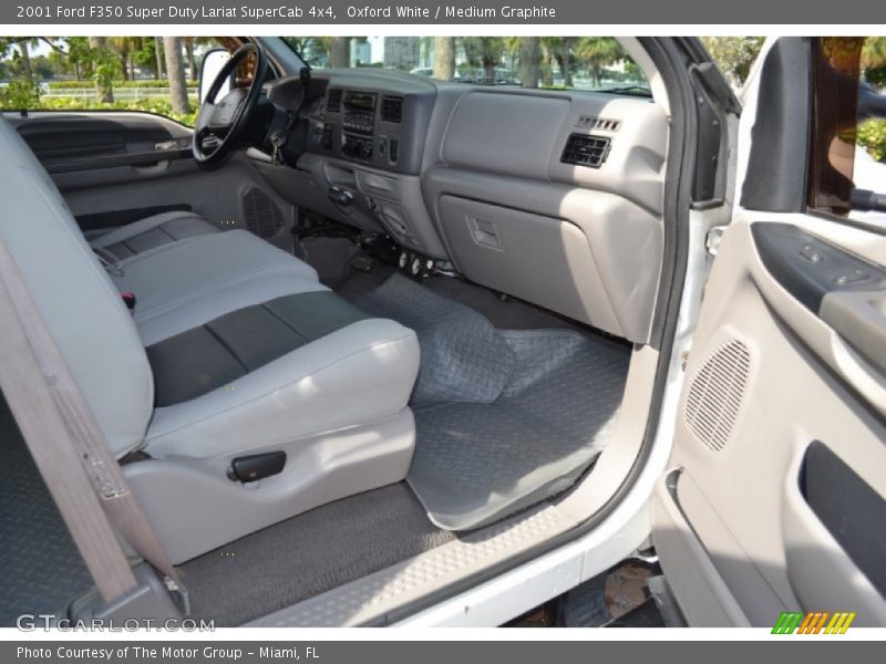 Oxford White / Medium Graphite 2001 Ford F350 Super Duty Lariat SuperCab 4x4
