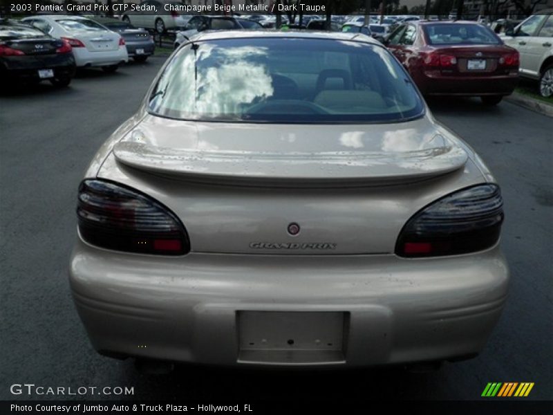 Champagne Beige Metallic / Dark Taupe 2003 Pontiac Grand Prix GTP Sedan