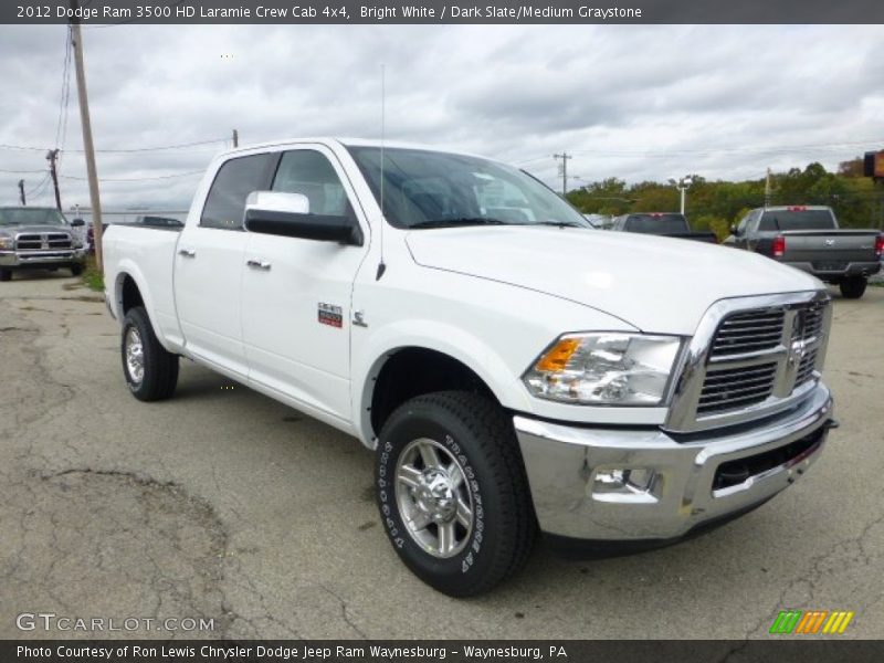 Bright White / Dark Slate/Medium Graystone 2012 Dodge Ram 3500 HD Laramie Crew Cab 4x4