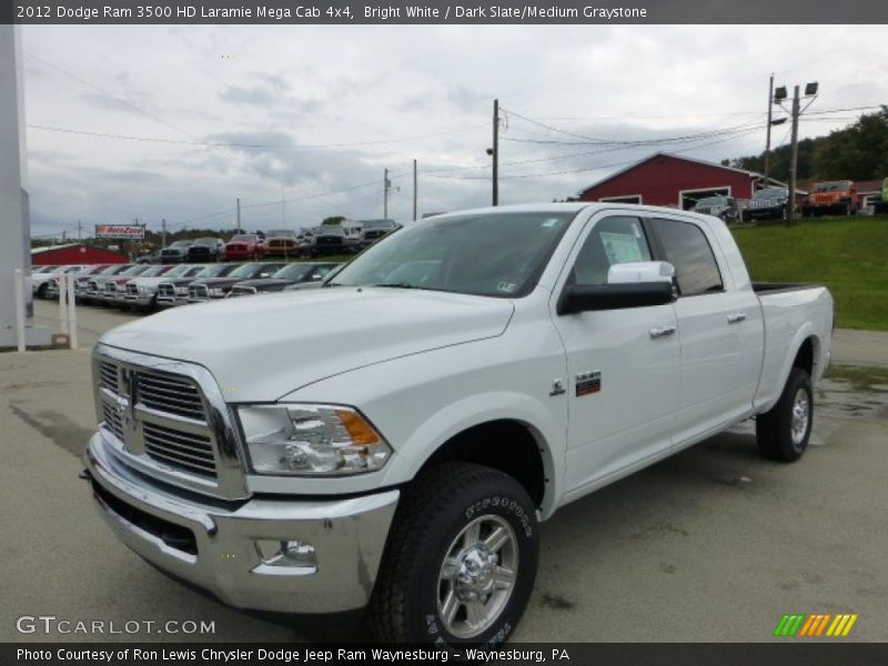 Bright White / Dark Slate/Medium Graystone 2012 Dodge Ram 3500 HD Laramie Mega Cab 4x4